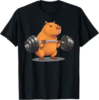 Deadlift Capybara Gym Funny Fitness Gifts Men Women Kids T-Shirt