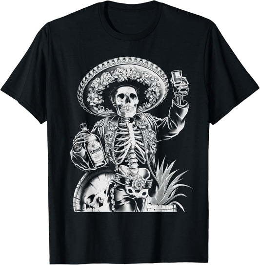 Mexico Vintage Skeleton Tequila Dia De Los Muertos Mexican T-Shirt