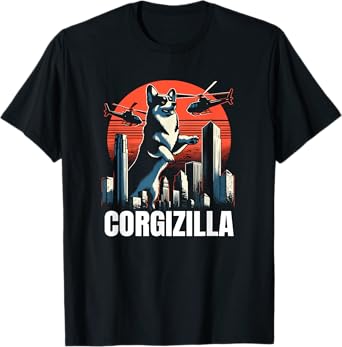 Vintage Blue Merle Corgi Corgizilla Distressed Animals Lover T-Shirt