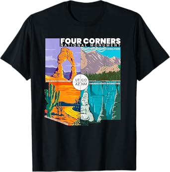 Four Corners National Monument With National Parks Vintage T-Shirt