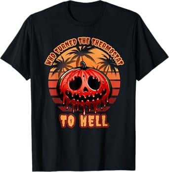 Funny Happy Summerween Watermelon Summerween Spooky Vibes T-Shirt