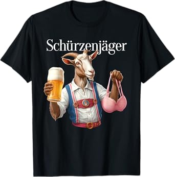 SCHÜRZENJÄGER Retro Replacement Costume Deer Beer Oktoberfest T-Shirt