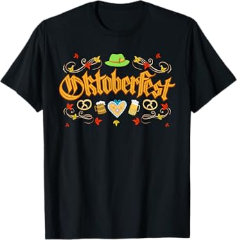 Oktoberfest Fall Autumn Leaves German Costume Women Men T-Shirt