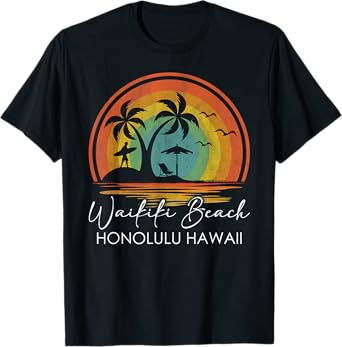 Waikiki Beach Honolulu Hawaii Summer Vacation Tropical T-Shirt