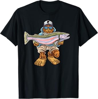 Steelhead Fishing Bigfoot Trout River Fisherman T-Shirt