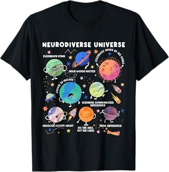 Neurodiverse Universe Space Planet Special Education Teacher T-Shirt