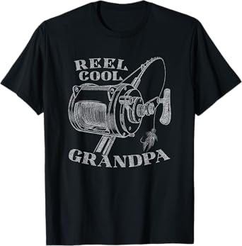 Best Grandpa Funny Reel Cool Grandpa Fishing Graphic T-Shirt