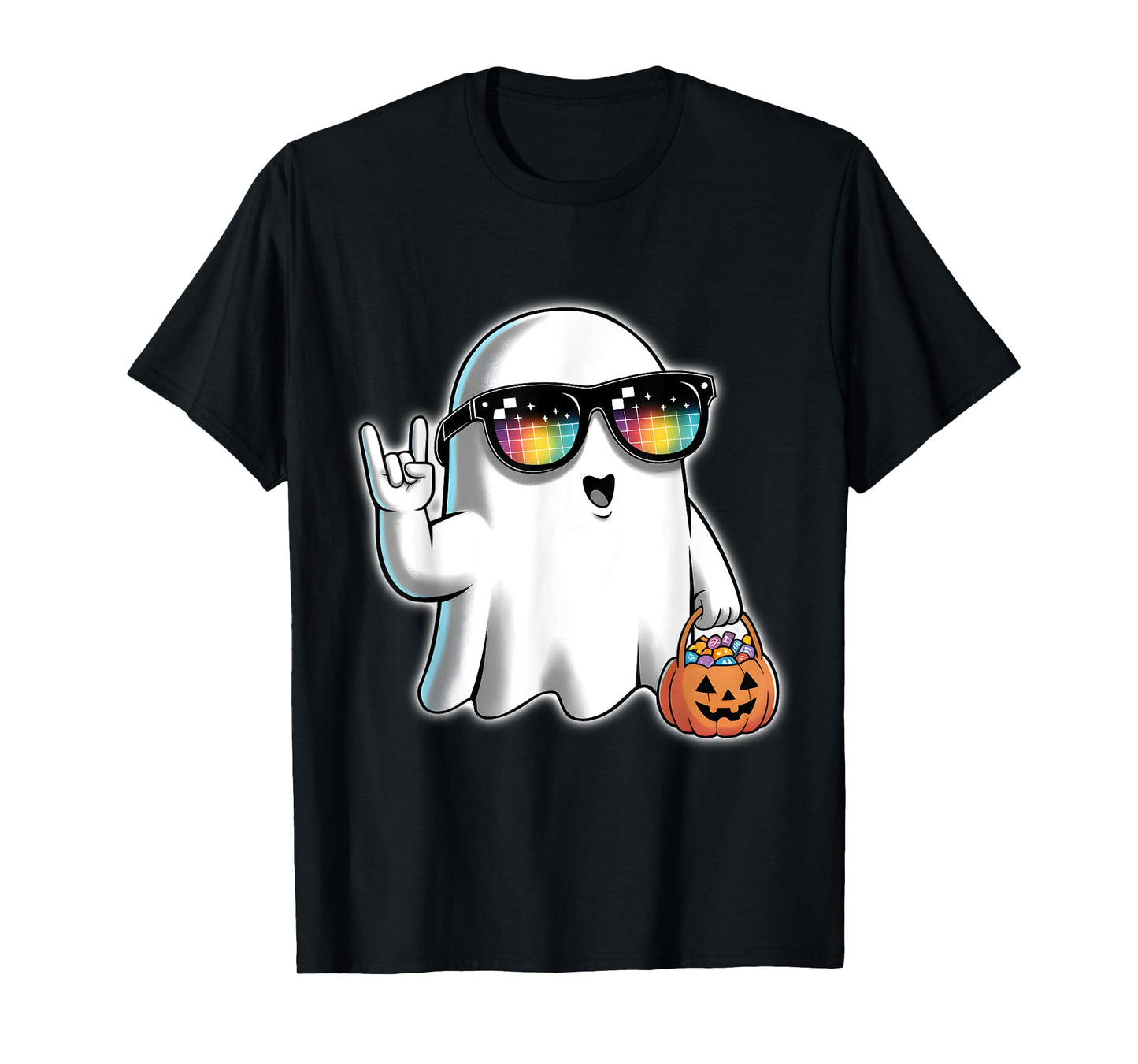 Ghost Boo Rock Pumpkin Halloween T-Shirt