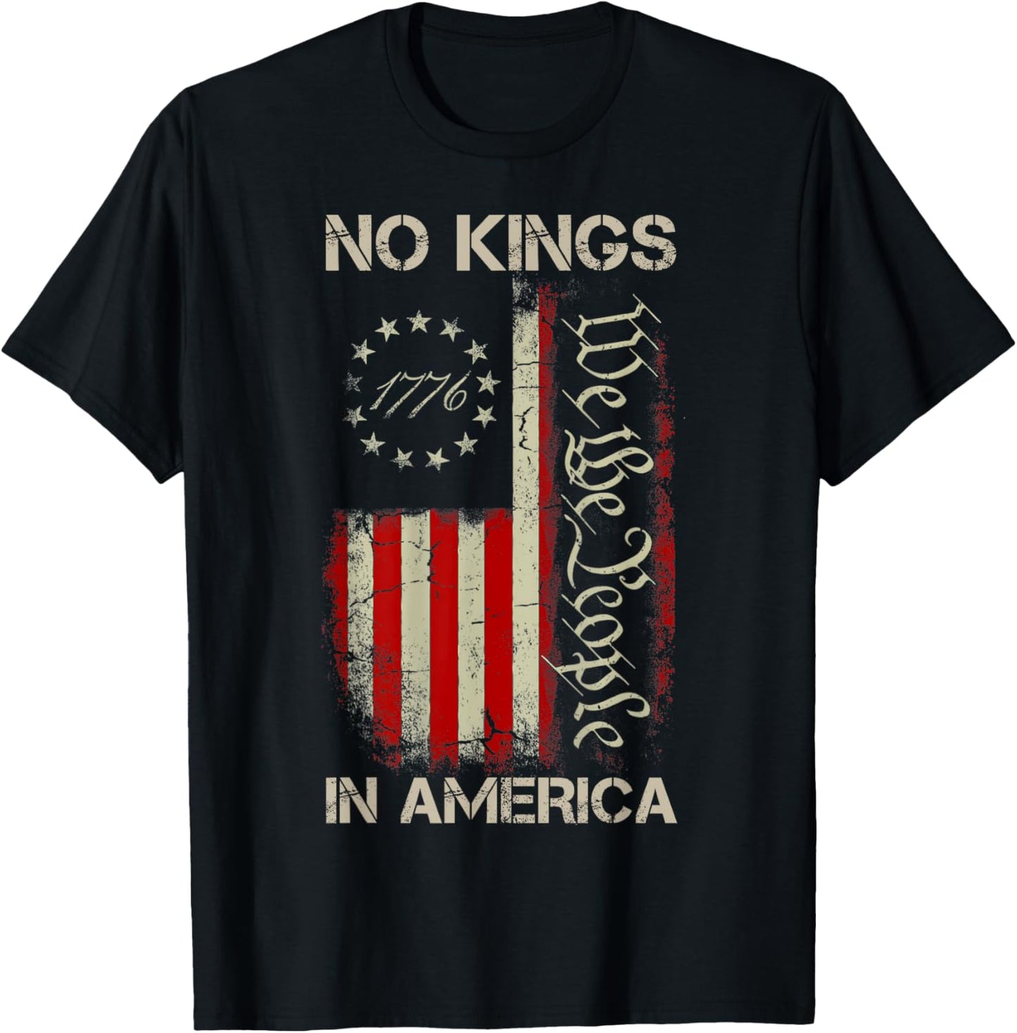 No Kings In America Since 1776 American Flag Usa 4th Of July T-shirt