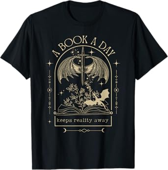Vintage A Book a Day Keeps Reality Away Spicy Book Readers T-Shirt