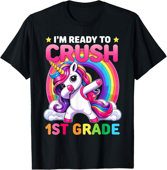 Crush 1st Grade Shirts For Girls Unicorn Back To School T-Shirt