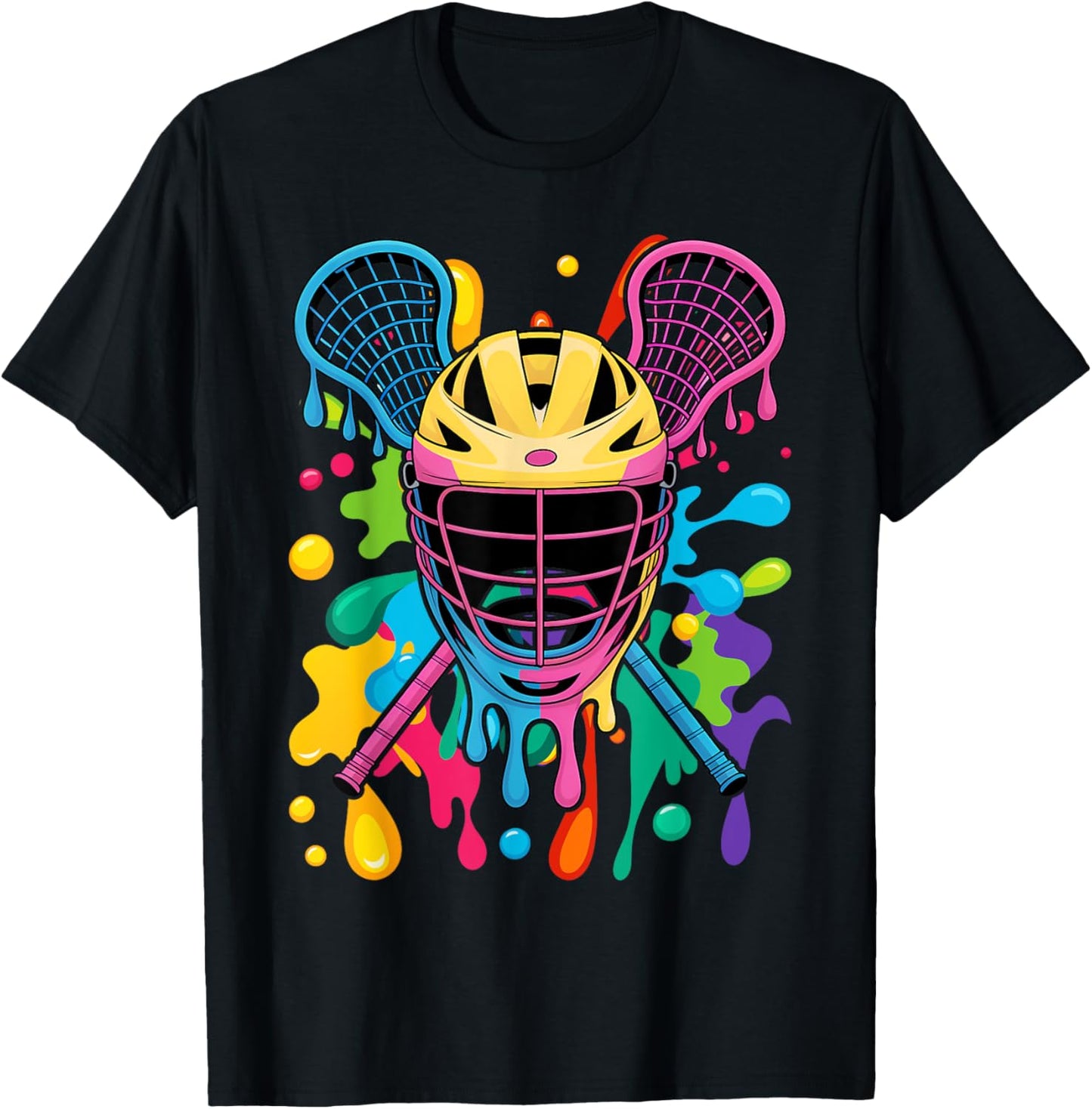 Lacrosse Ice Cream Drip Lax Boys Helmet Stick Youth Players T-Shirt