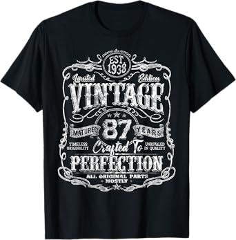 Vintage 1938 Limited Edition Shirt 87 year old 87th Birthday T-Shirt