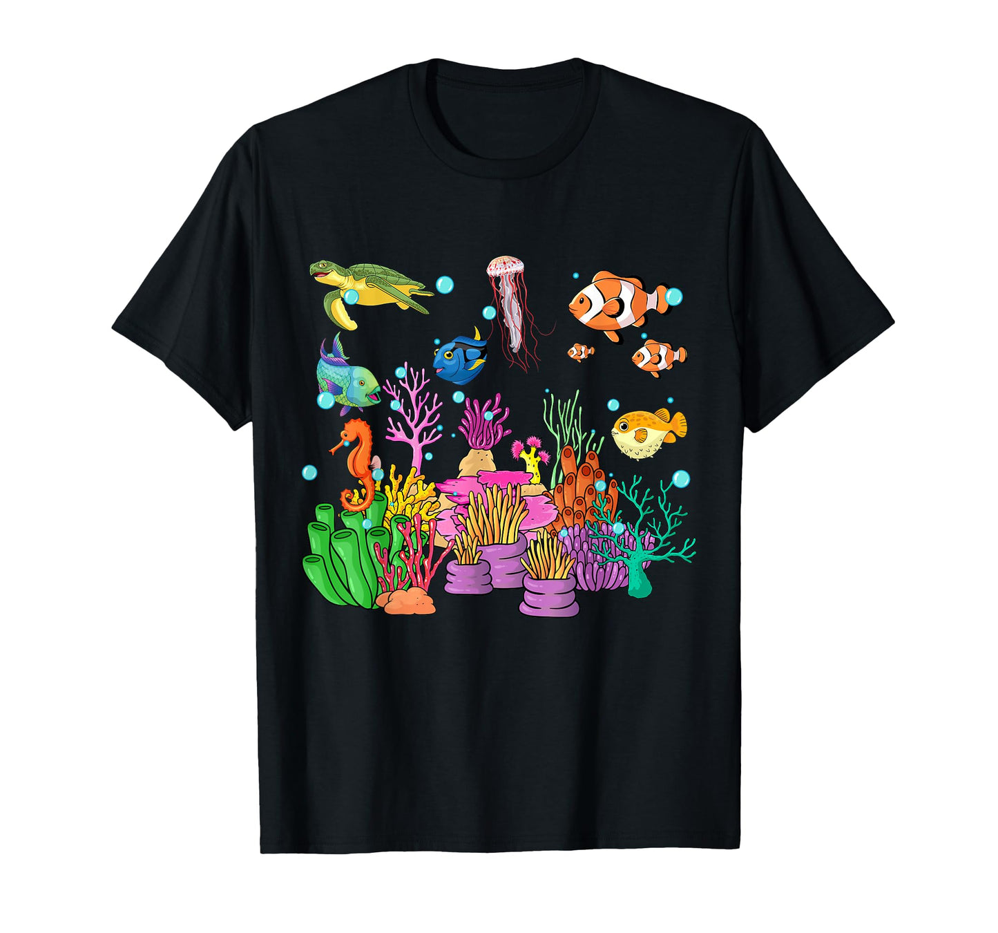 Coral reef with colorful tropical Fish, Marine Life T-Shirt