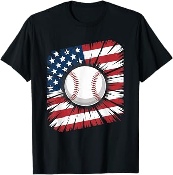 Patriotic Baseball Independence Day 4th of July T-Shirt