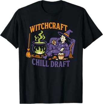 Witchcraft Chill Draft Funny Lazy Halloween Goofy Costume T-Shirt