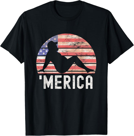 4th Of July Merica Fat Party Funny Drinking Adult Joke T-Shirt