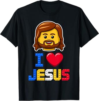 I Love Jesus Master Builder Building Bricks Blocks Christian T-Shirt