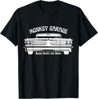 Monkey Garage: Gas Station: Blood Sweat and Beers T-Shirt