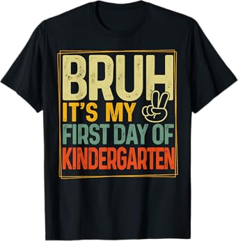 Dabbing Boy Bruh First Day of Kindergarten T-Shirt