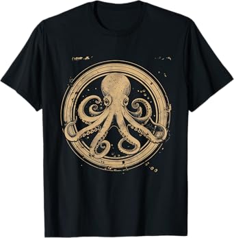Octopus Artwork Marine Mammal Ocean Sea Animal Lover T-Shirt