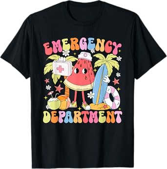 Emergency Department Summer Vacation ER Nurse Crew T-Shirt