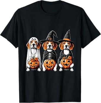 Beagle Ghost Halloween Dog Lovers Men Women Kids T-Shirt