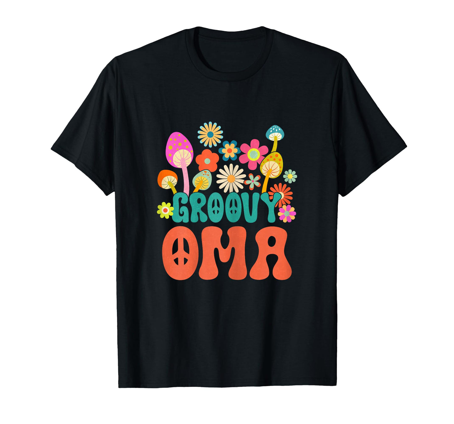 Retro Groovy Oma Gifts For Mother's Day Hippie Flower T-Shirt