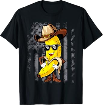 Banana Cowboy Cowgirl Country Western Novelty Funny Banana T-Shirt