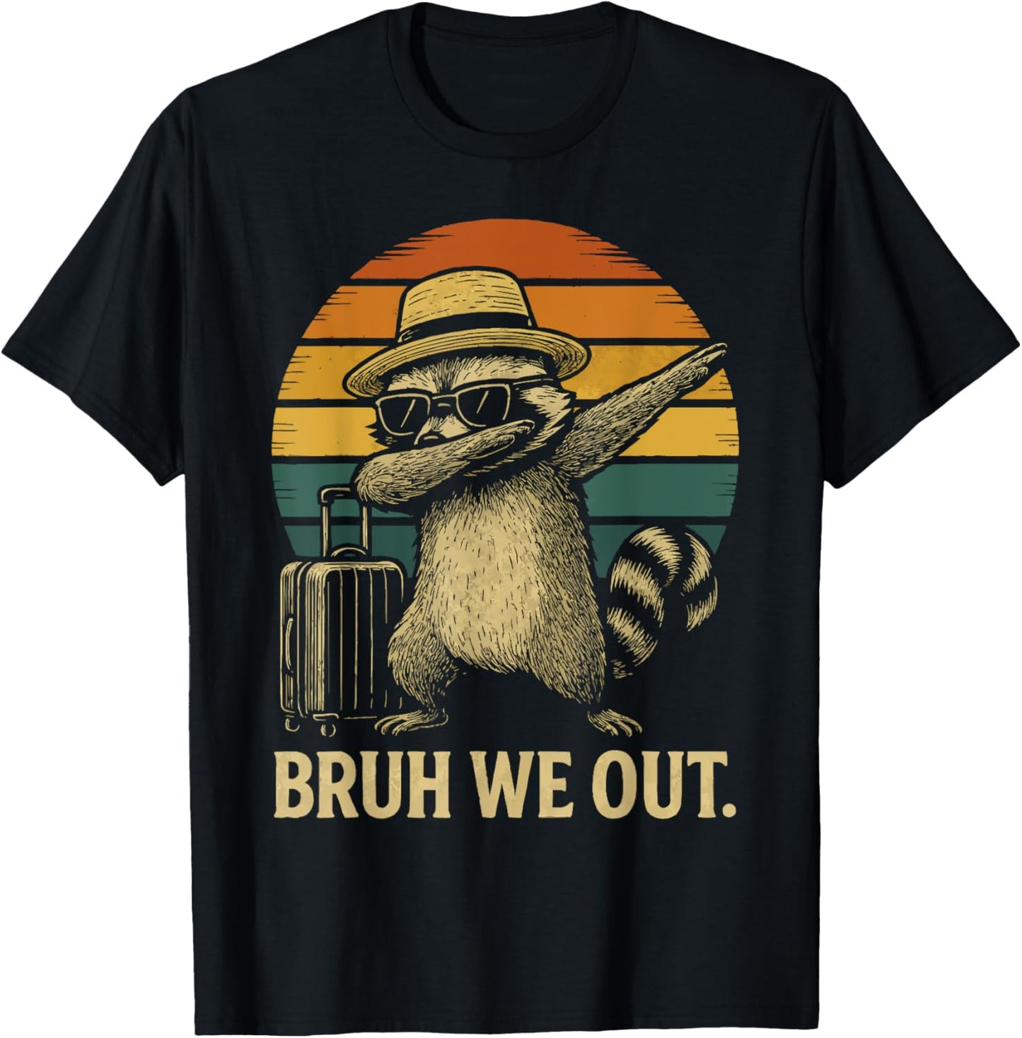 Bruh We Out Raccoon Last Day Of School Teacher Class 2025 T-Shirt