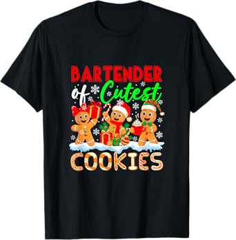 Bartender of Cutest Cookies Gingerbreads Christmas Job Team T-Shirt
