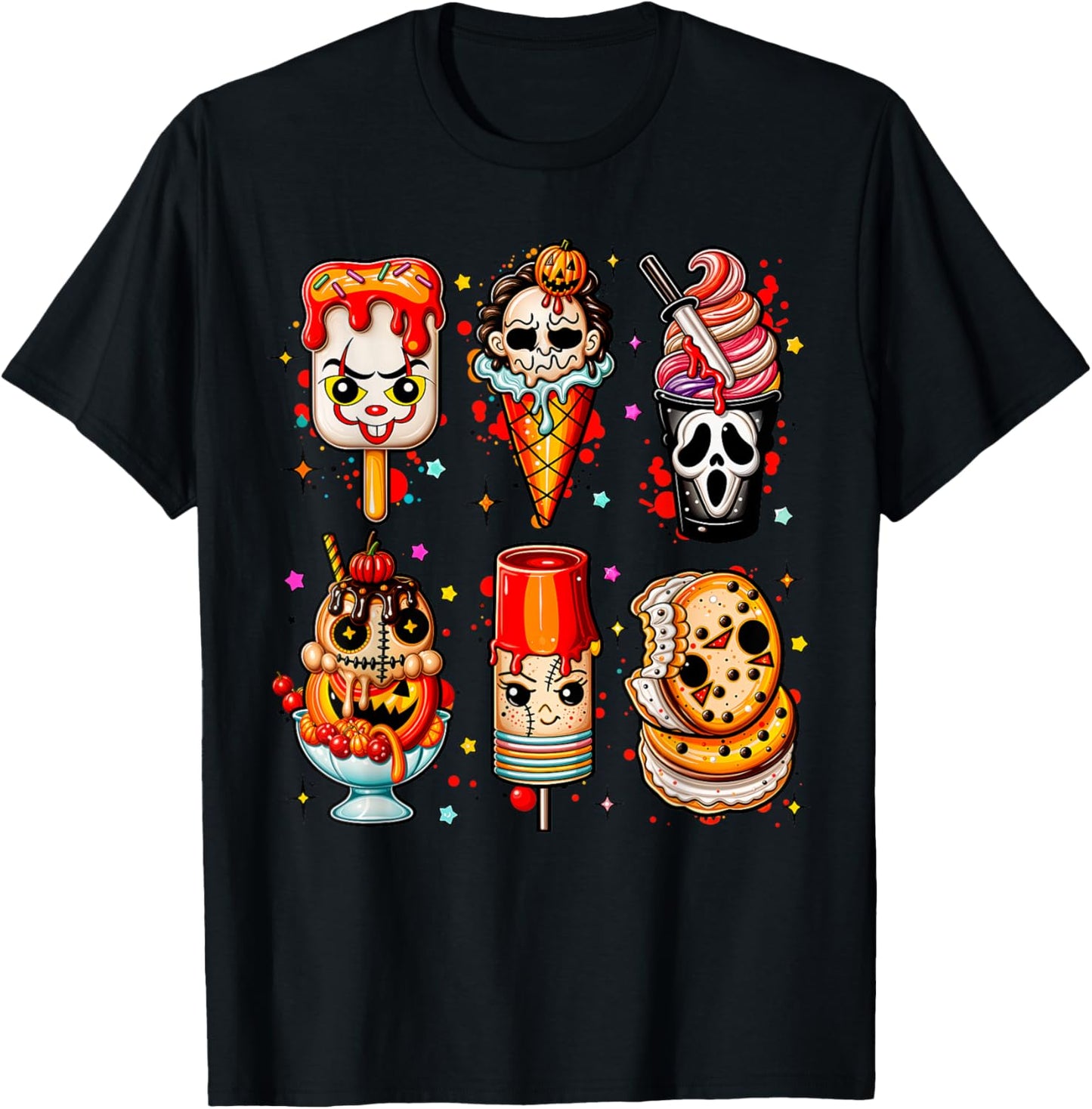 Horror Movie Summer Popsicle Halloween Ice Cream Summerween T-Shirt