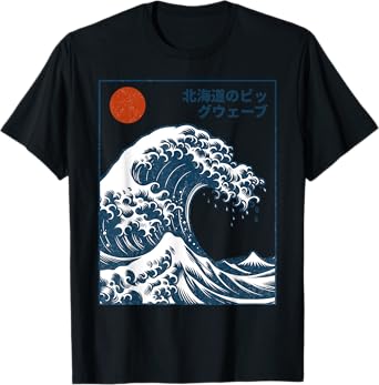 Great Wave Otaku Surfing Vintage Japanese Tee Men T-Shirt
