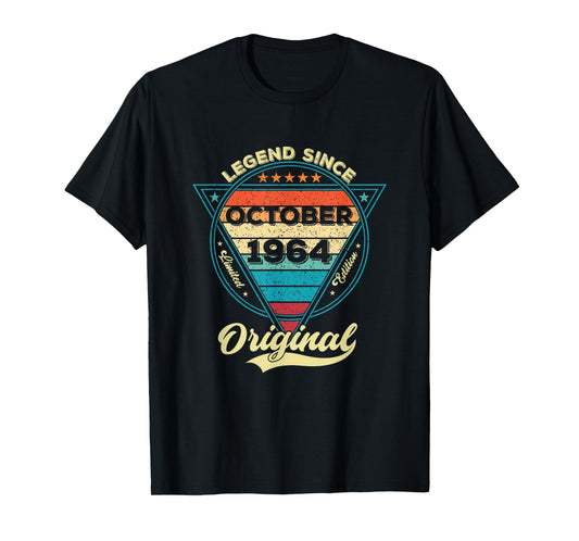 Vintage 61st Birthday Legend Since October 1964 T-Shirt