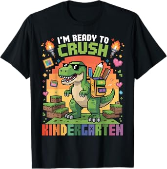 Back To School Kindergarten Boys I'm Ready to Crush Dinosaur T-Shirt