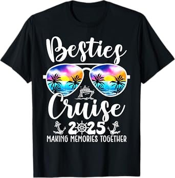 Besties Cruise 2025 Matching Friends Group Cruising Vacation T-Shirt