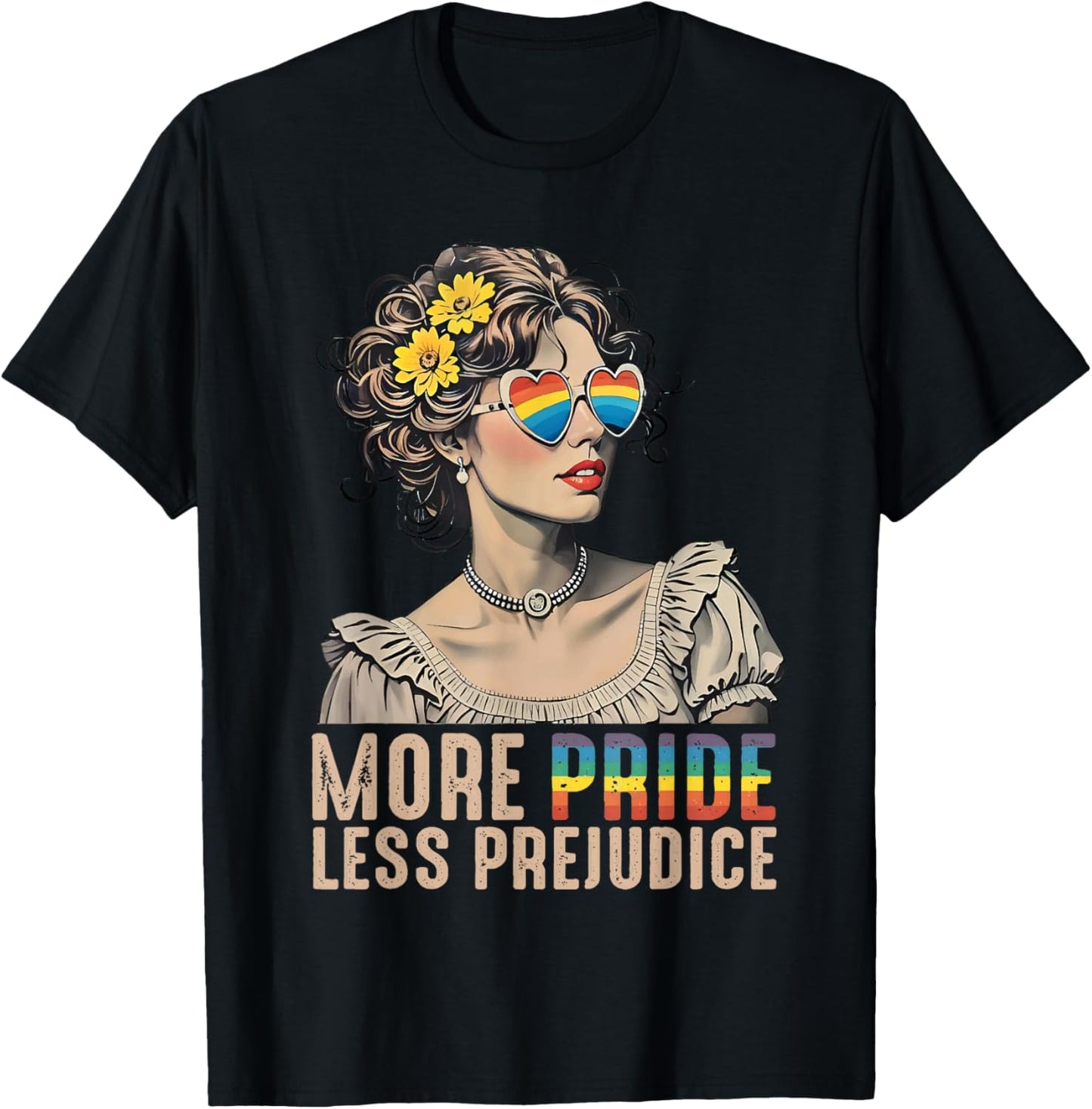 LGBT Equal Rights More Pride Less Prejudice Rainbow LGBTQ T-Shirt