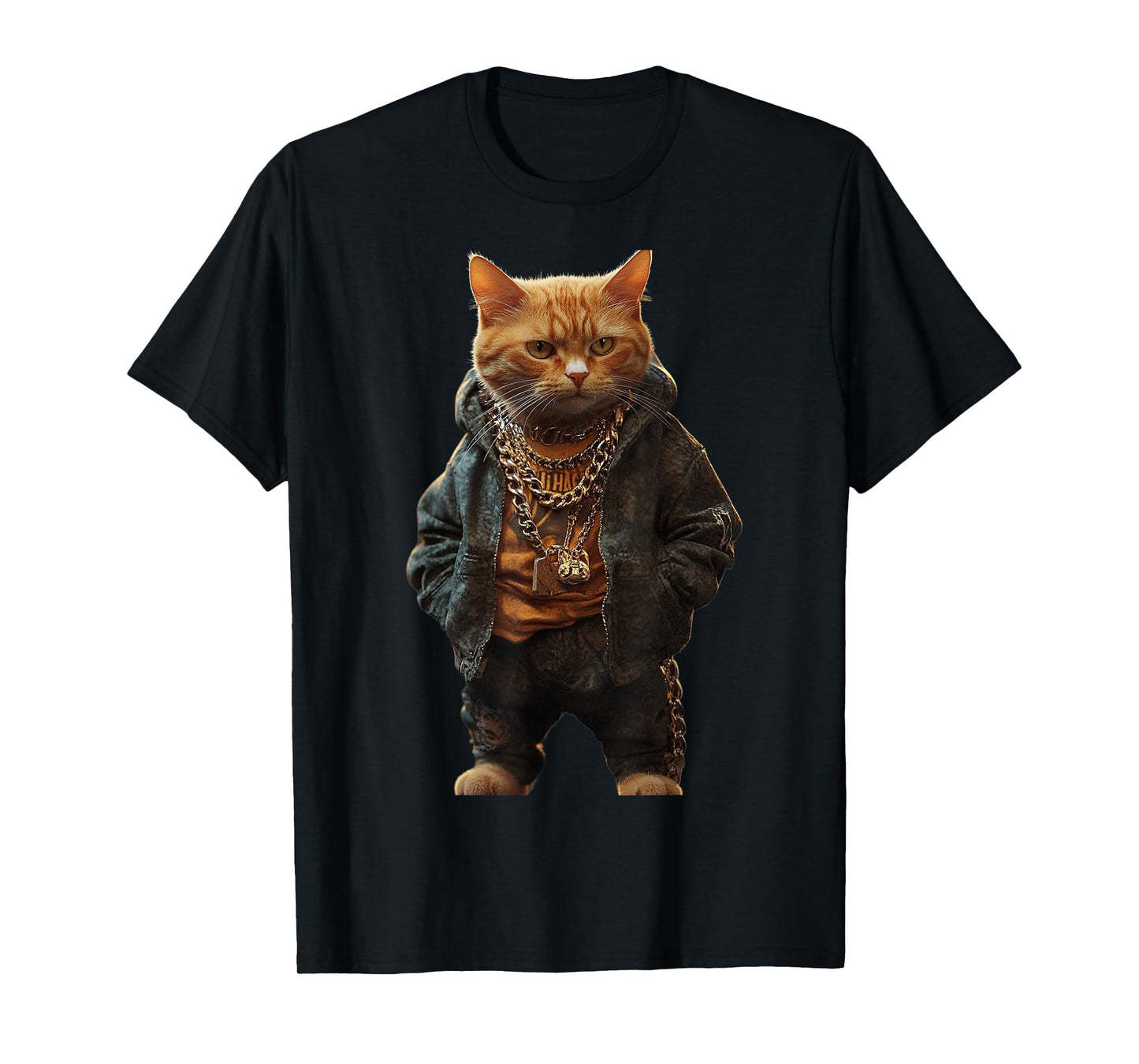 Thug Gangster Life Cat For Hip Hop Fans Meme and Cat lovers T-Shirt for Men Women Girls Kids