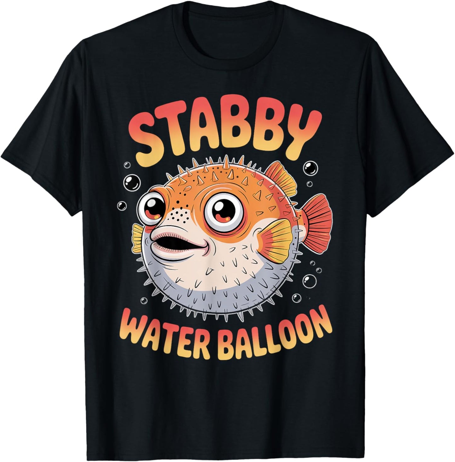 Stabby Water Balloon Fishing Fish Pufferfish T-Shirt