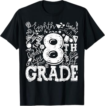 Typography Team 8th Grade Kids Eighth Grade Teacher T-Shirt