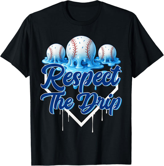 Baseball Drip For Boys Ice Cream Drip Youth Boys Baseball T-Shirt