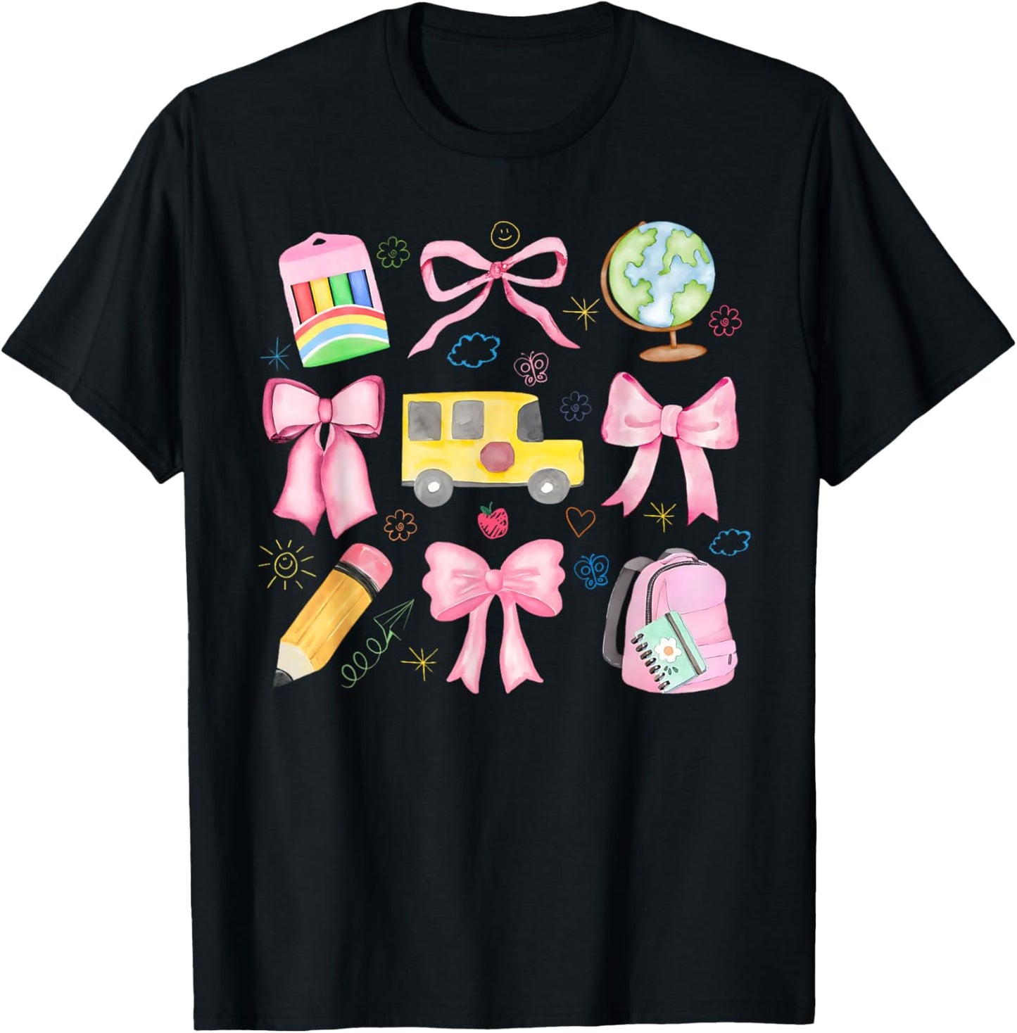 Coquette Teacher Appreciation Bows Last Day Back To School Floral Teacher T-shirt by TeeBrew
