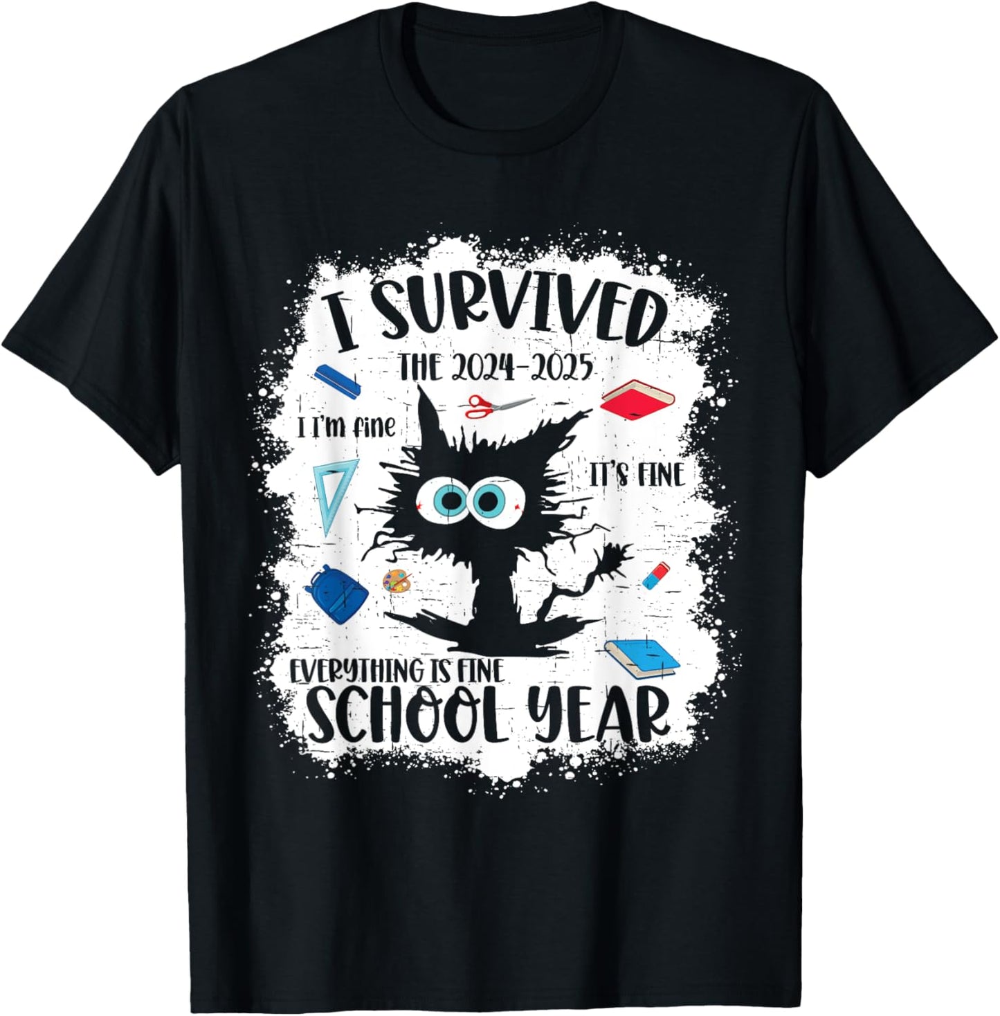 Funny Teacher I Survived Last Day of The School Year 2025 T-Shirt