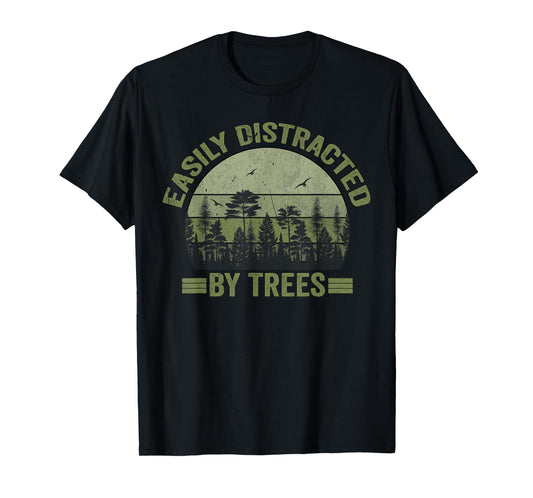 Easily Distracted By Trees wildlife nature vintage forest T-Shirt