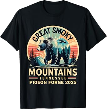 Great Smoky Mountains Pigeon Forge 2025 Bear Adventure T-Shirt