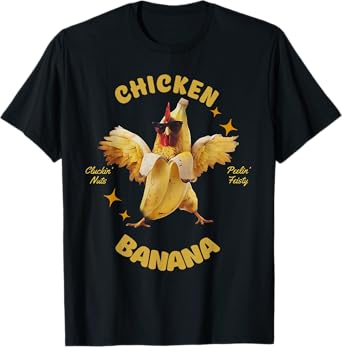Funny Chicken Banana Men Women Teens Kids Dance T-Shirt