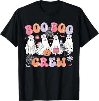 Groovy Boo Boo Crew Nurse Funny Ghost Women Halloween Nurse T-Shirt