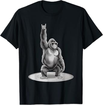 Gorilla Rock Music Boys Kids Men Gorilla Vintage Animal T-Shirt