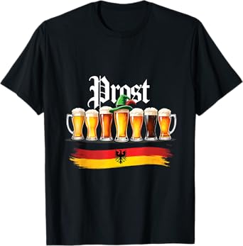 German Flag Prost Beer Oktoberfest Drinking Vintage T-Shirt