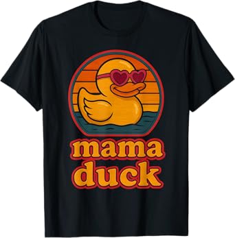 Mama Duck Rubber Duck Vintage Rubber Duckie Birthday Mom T-Shirt